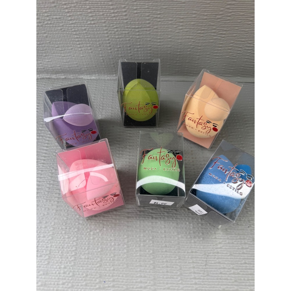 Lot of 6 Fantasy Moda Estilo Latex Free Makeup Sponge Beauty Blender